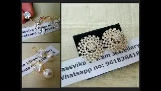 1 gm Gold Cz Earrings with price [250-850 Rs] 1 gm gold jewellery with price