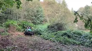 Tractor Time-lapse. Hill climbing and brush clearing!