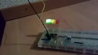 VU-meter prototype with LM3916 connected to line-level audio