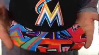 Marlins 'REAL GRAFFITI VIZA-PRINT' Black Fitted Hat by New Era
