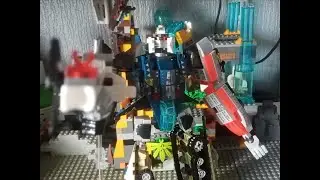 Sembo block military mech combiner stop motion build