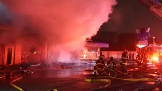 IFD fights massive fire for almost 5 hours in old tire shop on Indy's east side