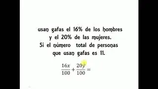 Problemas con dos incógnitas, dos ecuaciones. En una empresa trabajan 60 personas, el 16% de los h