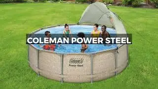 Coleman Power Steel 13&rsquo; x 42&rdquo; Round Above Ground Pool Set with Canopy