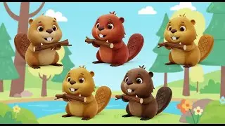 Five Little Beavers Chew Chew Chew | Nursery Rhymes for Kids & Baby Songs
