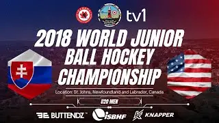 2018 U20 World Junior Ball Hockey Championship - Slovakia vs. USA (Bronze Medal Match)