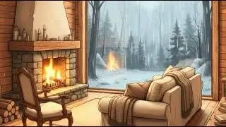 🔥 Cozy Winter Fireplace Ambience | Snowfall Outside Window ❄️ Relax, Sleep, Study &ndash; 4K