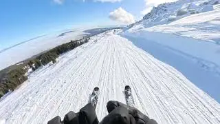 Sunny day skiing above the clouds - Vitosha mountain [4k]