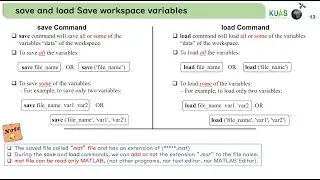 2.2 Save and Load WorkSpace Variables in MATLAB