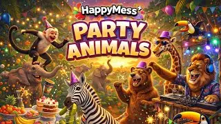 🦁 HAPPYMESS &ndash; Funky Zoo 🎉 | Fun Kids Song | Dancing Animals Zoo Party 🐵🦓🐻
