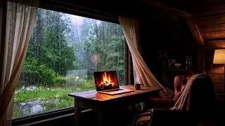Elemental Serenity: Piano & Rain Interplay on an Open-Air Terrace Balcony