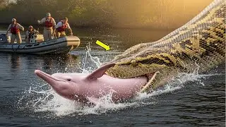 Brave Heroes Save Poor Pink Dolphin from the Terrifying Giant Python 🐍🐬