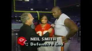 Neil Smith & his MOM give a postgame interview after the 1994 season opener in New Orleans