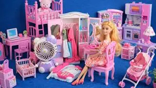 7 Minutes Satisfying with Unboxing Barbie Princess Bed & Refrigerator Playset ASMR | Review Toys