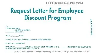 Request Letter For Employee Discount Program - Letter Requesting for Employee Discount Program