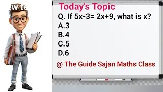 If 5x-3= 2x+9 ,what is x ? #mathematics#mathskills