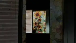 Sun-catcher, stained-glass sticker-decal, for privacy & extra light 🌻#projects #privacy #kitchen