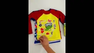 Kit Sunga Infantil + Blusa com Prote&ccedil;&atilde;o Solar UV50 Beb&ecirc; e Infantil Manga Longa Moda Praia Meninos  S