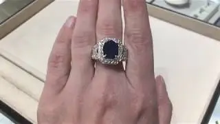 MJ Gabel Featured Piece of the day *14k White Gold Blue Sapphire & Diamond Ring*