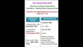 Northern Coalfield Limited Recruitment 2022#short #ssc #latestvacancy2022 #newupdate