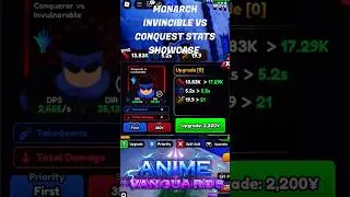 MONARCH INVINCIBLE VS CONQUEST SECRET UNIT STATS SHOWCASE | ANIME VANGUARDS