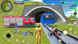 Super Iron Robot Hero Vice Vegas - Fire Truck at Train Station - Android Gameplay