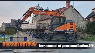DOOSAN DX165w pose d'un r&eacute;seau d'eau potable AEP Suite