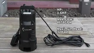 How powerful Drainage is!! Lanchez 1.6 HP Submersible Sump Pump 4858GPH with Float Switch