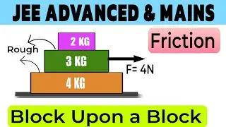 18) Three blocks friction problem with force acting on middle block | Three blocks of masses 2kg,