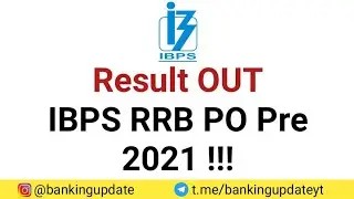 IBPS RRB PO PRE 2021 RESULT OUT 👍🏻