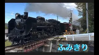 【電車】【踏切】SL 汽車　蒸気機関車　秩父鉄道　ふかや花園駅　train video railway crossing steam locomotive あの花　花園アウトレット