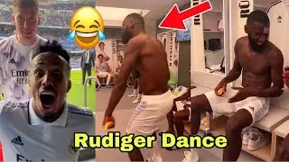 RUDIGER DANCE🤩 REAL MADRID PLAYERS CELEBRATION AFTER WIN EL CLASICO🔥🔥RUDIGER DANCE MOVES 🤣