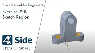 Basic 3D Modeling Exercise for Beginners in Creo - Exercise #09 | Creo Tutorial - Sketch Region