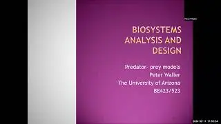 BE 423/523 Predator prey models, part 1