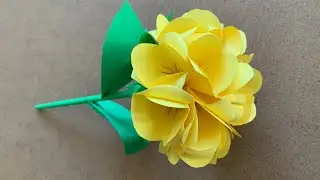 Origami Hydrangea Flower 怎麼折紙绣球花 How to make a paper hydrangea flower