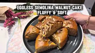 No egg, no butter… phir bhi super soft! Try this walnut semolina cake 😍✨