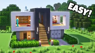 How to build an Easy Modern House in Minecraft!!