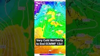 Very Cold Northerly to End ECMWF 12z! #winter #weather #shorts