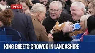 Heckler gets booed after shouting at King in Lancashire