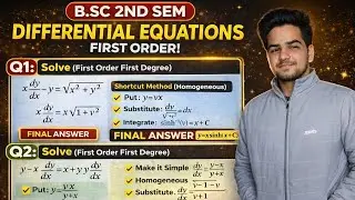 Differential Equation First Order First Degree 🔥 B.Sc 2nd Semester Most Important Questions