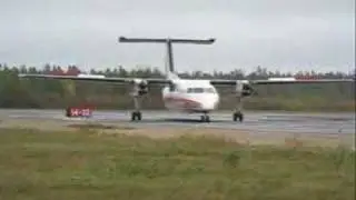 Air Creebec Dash-8 short landing in Moosonee. - Sept 28/07