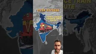 Bharat Ki Sabse Lambi Duri Wali Train Vivek Express | Map Animation #shortvideo #train #map