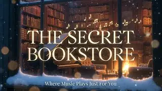 A Cozy Bookstore in a Snowfall