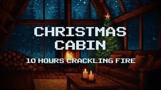 Christmas Forest Cabin Ambience with Cozy Fireplace | 10h Pixel Art for Sleep, Study & Relax