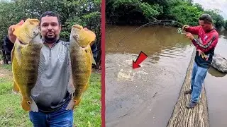 MESMO COM AGUA SUJA OS PEIXES GRANDES APARECERAM PESCARIA