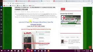 Lava iris 31 Flash File | (S106) Android 8.1.0 (Oreo) Official Care Firmware Stock Rom