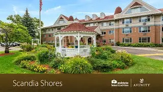 Flyover footage of Scandia Shores independent living in Shoreview, MN