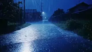 Relaxing ASMR Heavy Rain Sounds in Rural Countryside Night for Deep Calm and Better Sleep 005
