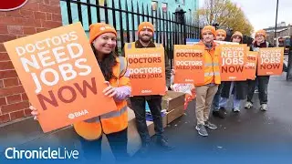 NHS doctors join Newcastle RVI picket line in nationwide strike over jobs and pay