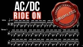 ACDC - Ride On - Drumless (with scrolling drum score)
